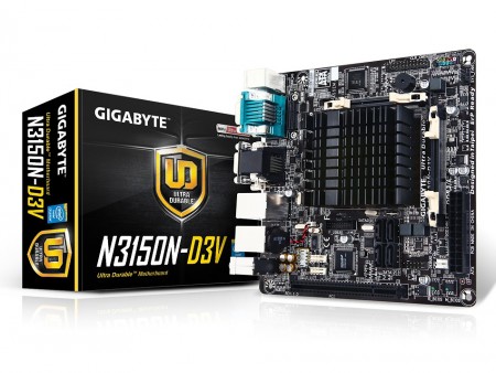 デュアルギガビットLANを搭載するCeleron N3150オンボードのMini-ITXマザー、GIGABYTE「GA-N3150N-D3V」