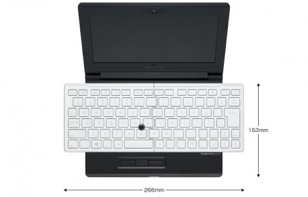 ポメラのDNAを継承。折りたたみキーボード搭載の8型Windows 10ノートPC、キングジム「ポータブック」