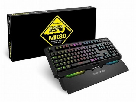 SHARKOON、1,680万色の極彩色イルミネーション対応のKailhスイッチ搭載キーボード「SHARK ZONE MK80 RGB」