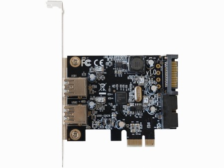 内部2/外部2のロープロ対応USB3.0拡張カード、玄人志向「USB3.0RA-P2H2-PCIE」