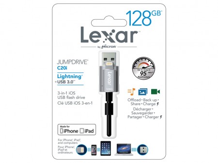 レキサーから2種のストレージ。Lightningコネクタ搭載「JumpDrive C20i」と超小型「JumpDrive S45」