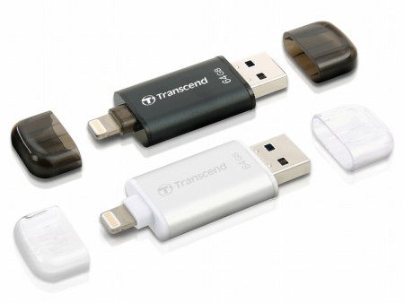 トランセンド、「延長Lightningコネクタ」採用のiPhone/iPad対応USBメモリ「JetDrive Go 300」