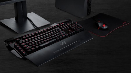 アルミニウム筐体採用のCherry赤軸ゲーミングキーボード、ASUS「Horus GK2000」