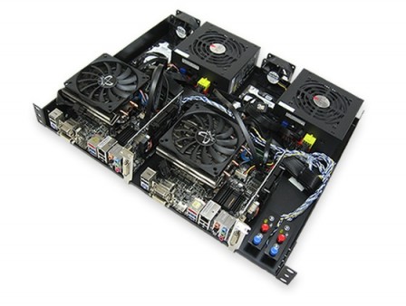 2台のXeon PCを1つのシャシーに統合したオープンラックマウントPCがウィズテックから発売