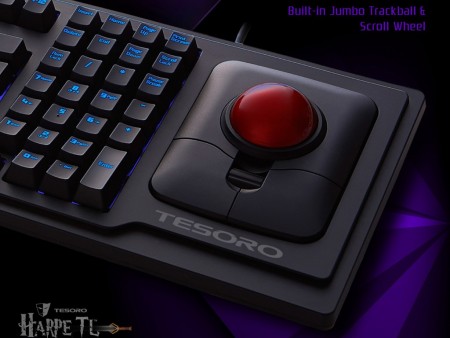 大玉トラックボールが合体したメカニカルキーボード、Tesoro「Harpe TL」がついに登場