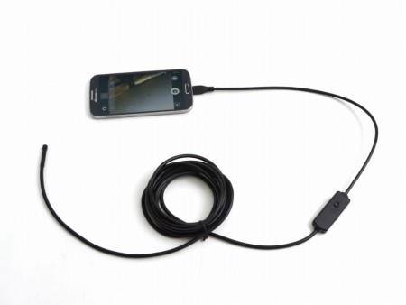 Androidスマホで狭い場所でも見える内視鏡ケーブルがサンコーから