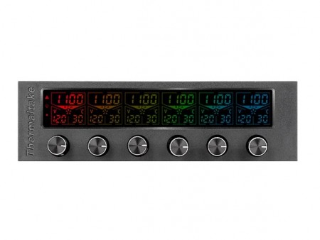 表示カラーを変更できる、RGB LED搭載の6chファンコン、Thermaltake「Commander F6 RGB」