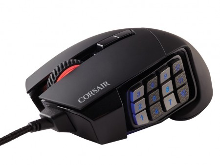 可動式12サイドボタン装備のMOBA・MMO向けゲーミングマウスに新色。CORSAIR「SCIMITAR RGB Black」が今月発売