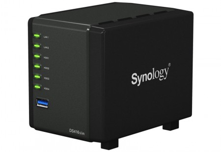 2.5インチドライブを4台内蔵できるコンパクトNASキット、Synology「DiskStation DS416slim」