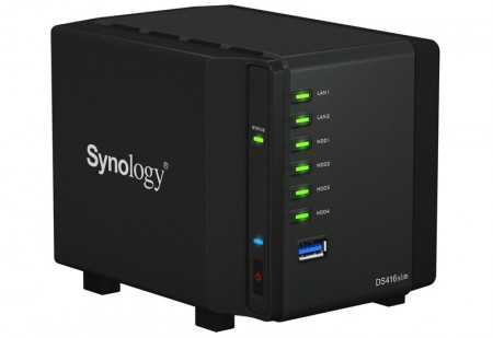 2.5インチドライブを4台内蔵できるコンパクトNASキット、Synology「DiskStation DS416slim」