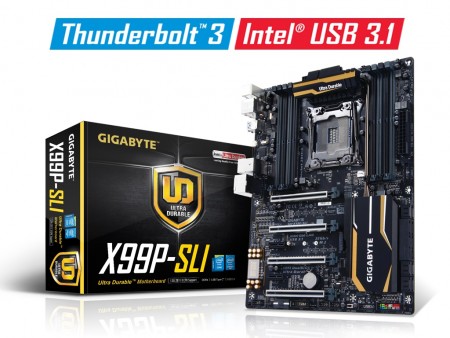世界初、Thunderbolt 3認証取得のIntel X99マザーボード、GIGABYTE「GA-X99P-SLI」