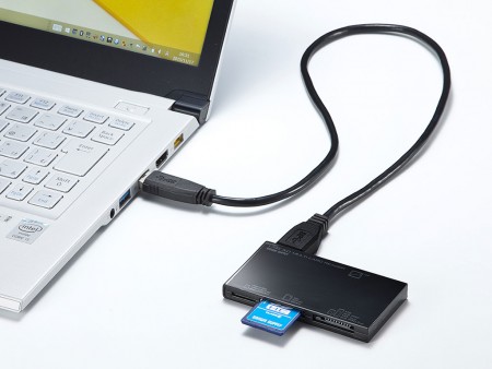 サンワサプライ、9mm厚のスリム型USB3.0カードリーダー「ADR-3ML38」シリーズ