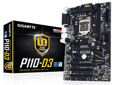 シリアル＆パラレル標準装備。Intel H110搭載ATXマザーボード、GIGABYTE「GA-P110-D3」