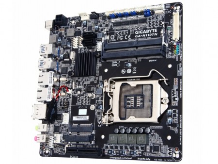 デュアルギガビットLAN搭載のThin Mini-ITXマザーボード、GIGABYTE「GA-H110TN」