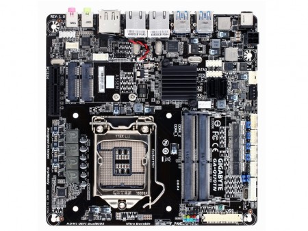 ACアダプタ駆動に対応するLGA1151向けThin Mini-ITXマザーボード、GIGABYTE「GA-Q170TN」