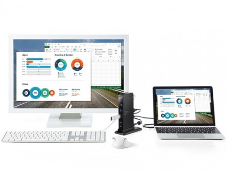 PCへの給電もできる、USB3.1 Type-C専用マルチポートドックがサンワダイレクトから