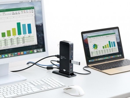 PCへの給電もできる、USB3.1 Type-C専用マルチポートドックがサンワダイレクトから