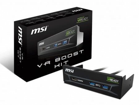 VR用のHDMI端子をフロントベイに増設できるベイアクセサリ、MSI「VR BOOST KIT」