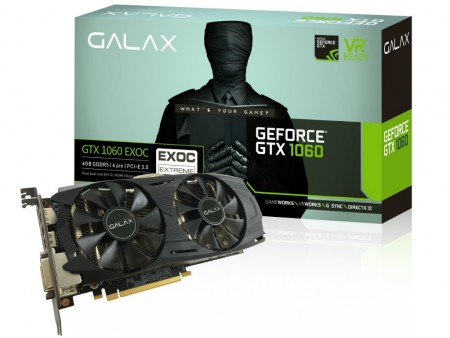 GALAX、デュアルファンクーラー搭載のGTX 1060「GF PGTX1060/6GD5 EXOC BLACK」発売