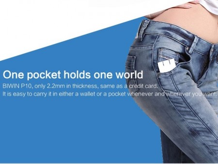 厚さわずか2.2mm、重量8gの極薄ポータブルSSD「P10」がBIWINから