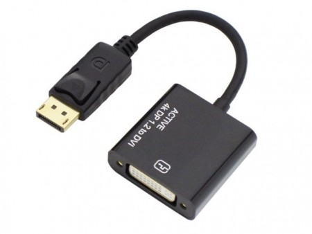DisplayPortをDVIに変換する、4K対応のアクティブ変換ケーブルがアイネックスから