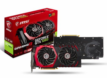 「TWIN FROZR VI」搭載のGTX 1060 3GBモデル、MSI「GeForce GTX 1060 GAMING X 3G」
