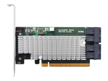 U.2 SSDでRAID環境が構築できるNVMe対応拡張カード、HighPoint「RocketRAID 3840A」
