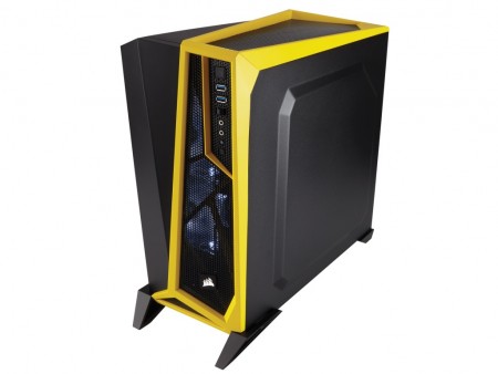 非対称デザインのCORSAIR製ミドルタワー「SPEC-ALPHA 」に新色「Black/Yellow」登場