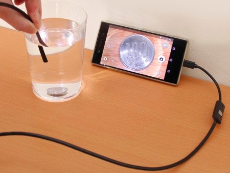 狭いところや水回りも確認できる、スマホ対応ロングケーブル内視鏡が上海問屋から