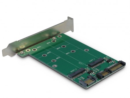2台のSATA3.0 M.2 SSDを搭載できるロープロ対応キャリアカード、Inter-Tech「Argus KT005A」