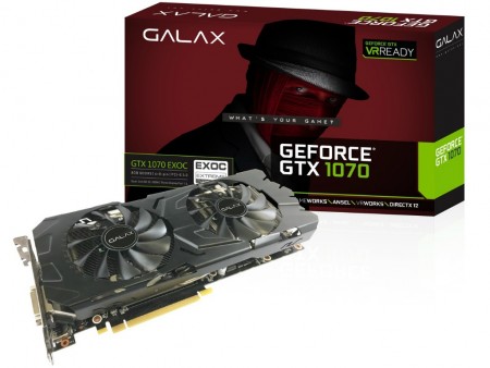 セミファンレス機能を追加したGeForce GTX 1070 OC、GALAX「GF PGTX1070-EXOC/8GD5 FS」
