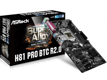 PCIe 6本のBitCoin採掘向けLGA1150マザーボード、ASRock「H81 Pro BTC R2.0」近日発売