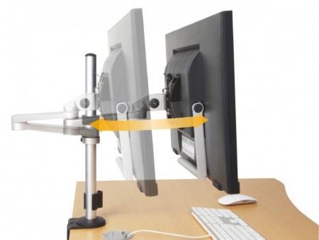 クランプ・グロメット両対応の4軸関節ディスプレイアームがグリーンハウスから