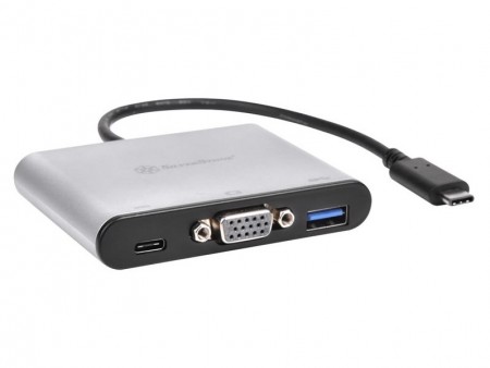 USBハブ機能を備えるUSB3.1 Type-C対応ディスプレイアダプタがSilverStoneから