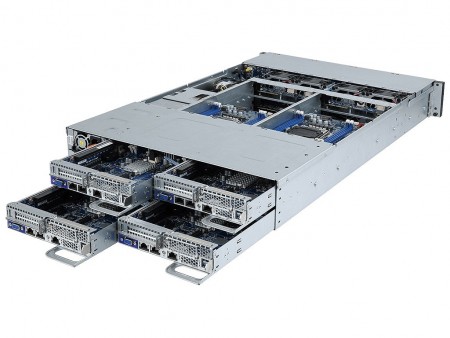 GIGABYTE、Xeon E5-2600 V3/V4を8基搭載可能なラックマウントサーバー「H230-R4C」リリース