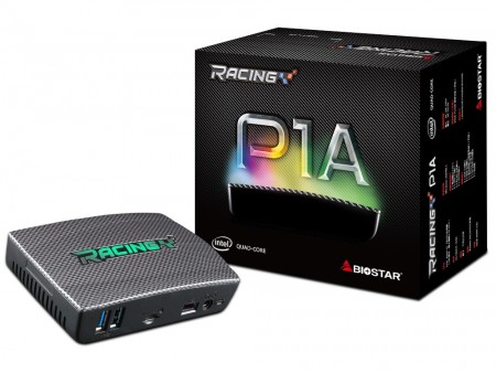 RGBイルミネーション対応のCherry Trail搭載コンパクトPC、BIOSTAR「RACING P1A」