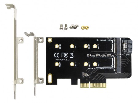 アイネックス、SATAとPCIe接続の2スロット搭載M.2 SSD拡張カード「AIF-06」
