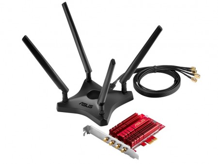 最高2,167Mbpsのデスクトップ向けac無線LANカード、ASUS「PCE-AC88」発売