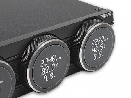 電圧表示もできるVFD液晶搭載の3chファンコントローラー、REEVEN「POLARIZ」がサイズから発売
