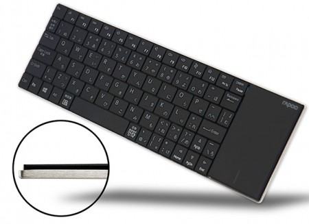 タッチパッド付き極薄ワイヤレスキーボード、Rapoo「E2710」がユニークから発売開始