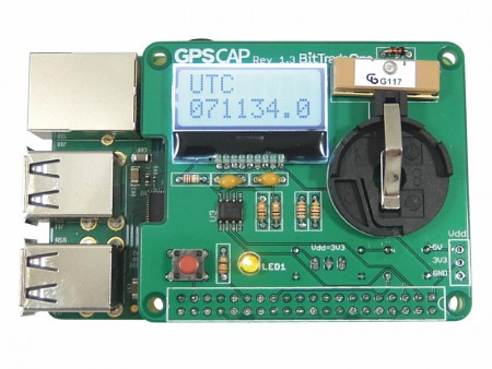 「Raspberry Pi」にGPS機能を追加する増設モジュール、ビット・トレード・ワン「GPSCAP」