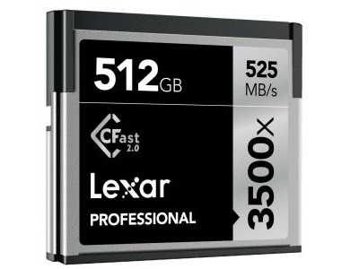 容量512GBの3,500倍速CFast 2.0カード、Lexarブランドから3月発売