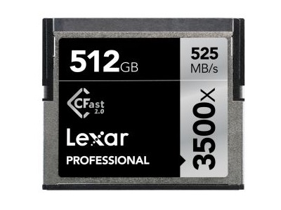 レキサー、3,500倍速のCFast 2.0カード「Professional 3500x」に512GBモデル追加