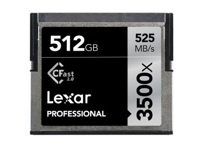 容量512GBの3,500倍速CFast 2.0カード、Lexarブランドから3月発売