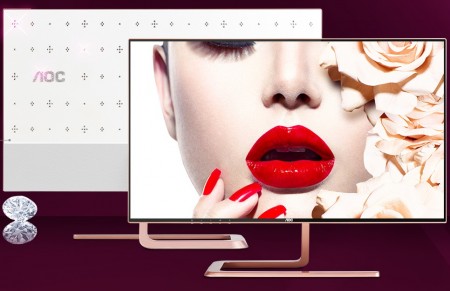 スワロフスキー・クリスタルをあしらったラグジュアリー液晶ディスプレイ、AOC「Q2781PS」