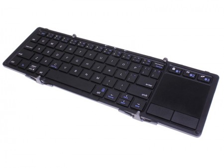 上海問屋、タッチパッドが付いた3つ折りBluetoothキーボード発売中