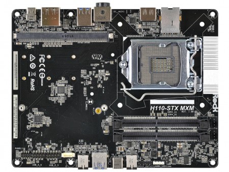 MXMグラフィックスカードを搭載できるMicro-STXマザーボード、ASRock「H110-STX MXM」
