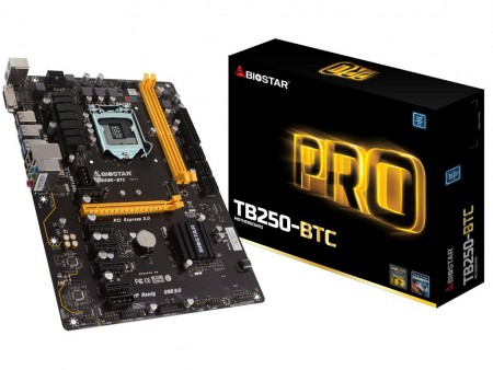 PCIeスロット6本。BitCoin採掘用Kaby Lakeマザーボード、BIOSTAR「TB250-BTC」