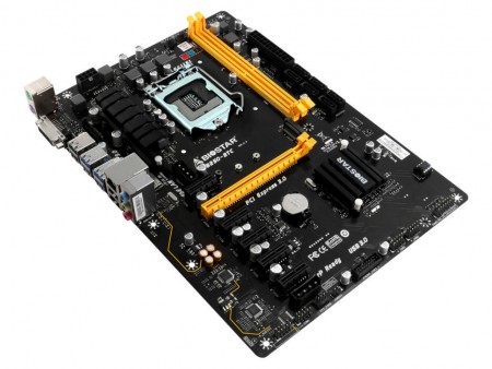 PCIeスロット6本。BitCoin採掘用Kaby Lakeマザーボード、BIOSTAR「TB250-BTC」