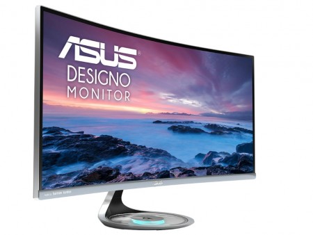 ASUS、Qi充電スタンド搭載の34インチ曲面液晶ディスプレイ「MX34VQ」